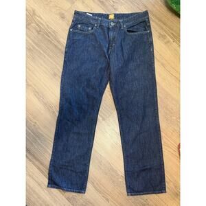 Mens Hugo Boss Orange Dark Blue Straight Leg Regular Fit Denim Jeans 35W 30L